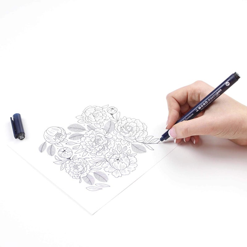 تومباو أقلام رسم تومبو 66403 مونو، عبوة من 3 أقلام. ارسم رسومات دقيقة ومفصلة بثلاثة أحجام للرأس - 01 و03 و05 - Image 4